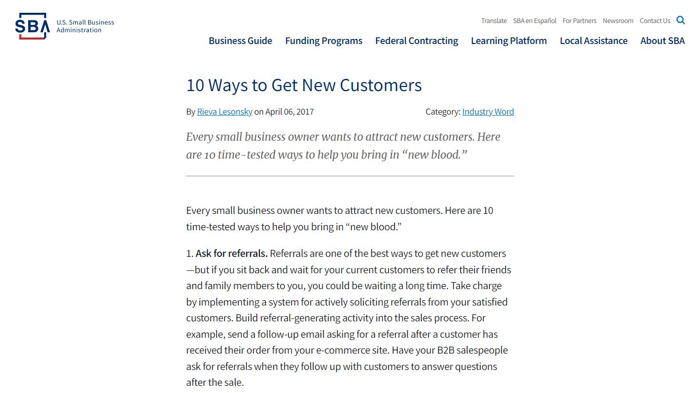 10 Ways to Get New Customers